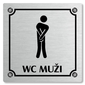 WC muži, 118x118mm, stříbrná, Kansas